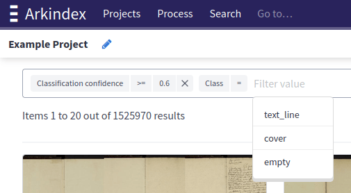 Filtering elements by class and confidence score