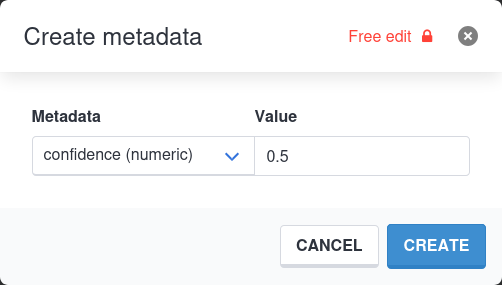 Create a metadata on an element