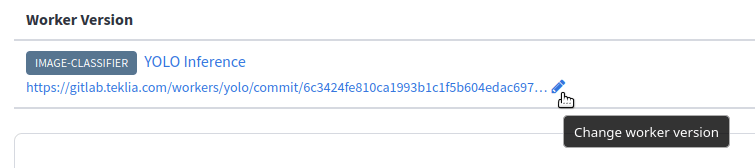 Button to change the worker version