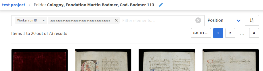 worker run id filter bar