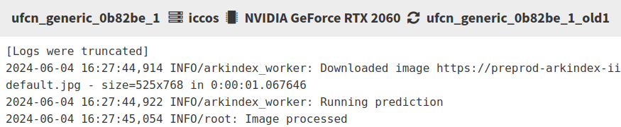 restarted task logs header