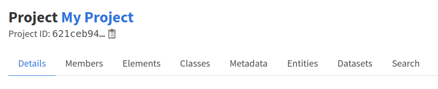 Reorganized tabs in the Project information page