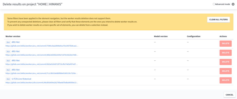 Warning on worker results deletion