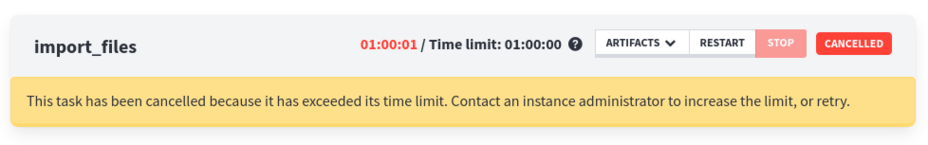 Warning on task cancellation