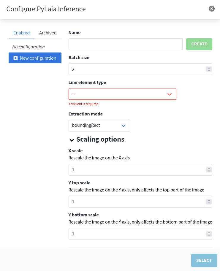 New worker configuration form