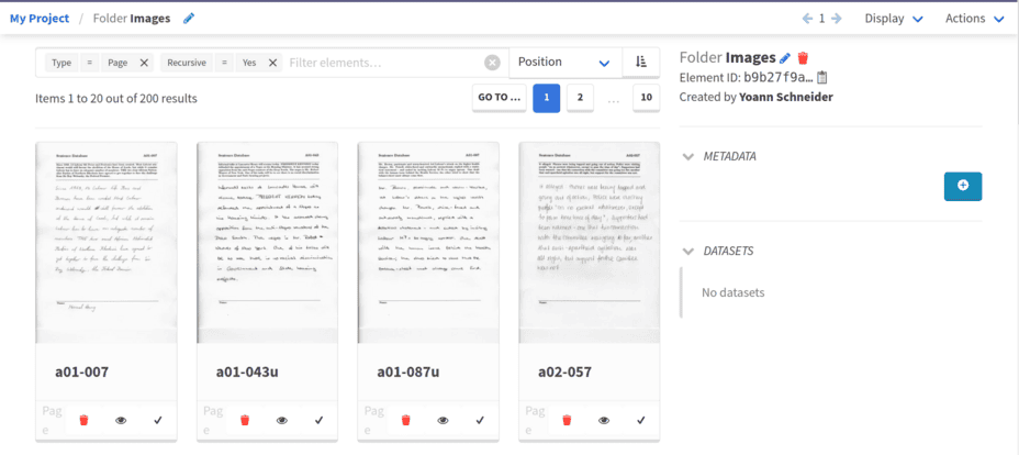 List page elements under a folder