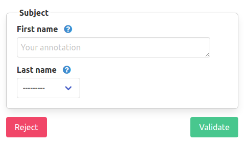 Group display on a moderation task