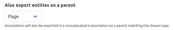 Also export entities on a parent