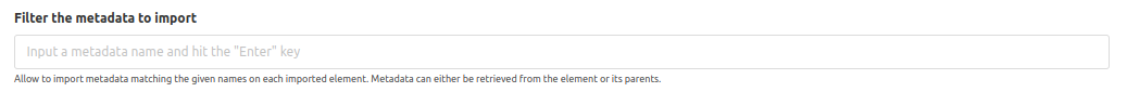 Filter the metadata to import
