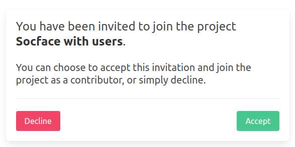 Project invitation