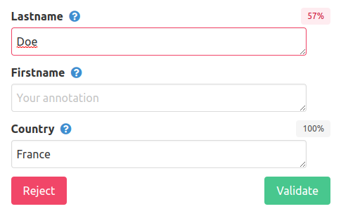 Displayed entity confidence