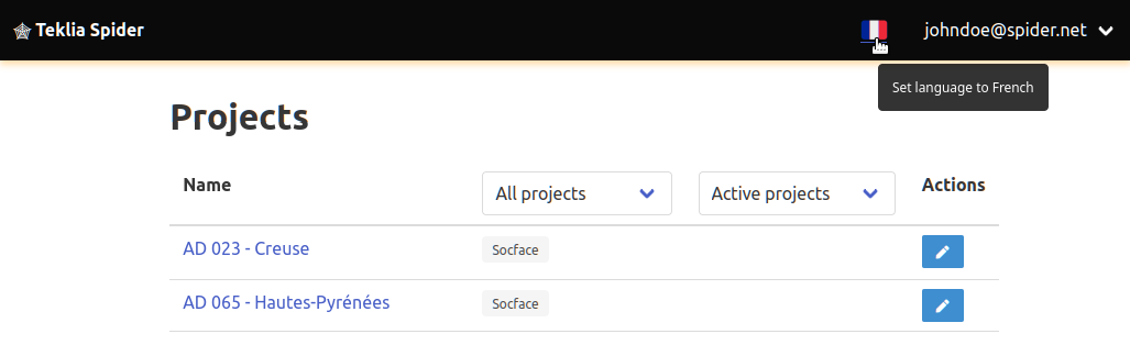 Language setting
